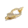 Clasps Hooks Riversr Cz Micro Pave Lobster Clasp White Pink Yellow Gun Black Copper Zircon Pendant Connectors Diy Jewelry Findings W Dhmua