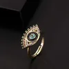 Band Rings Lucky Turkish Blue Evil Eye Rings for Women Open Justerbart rostfritt stål Ring 2022 Trend Wedding Band Par Jewelry Gift J0817