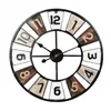 Wandklokken Iron American Retro woonkamer klok groot formaat ronde 60 cm metaal creatieve decoratie horloge