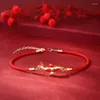 Link bransoletki powodzenia Bransoletka Braided Rope Koi Red String Craft dla ochrony i walentynkowe pary prezentowe