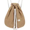 School Bags Summer Straw Bag Women Backpack Fashion Rucksack Weaved For Girls Mochila Travel Beach Shoulder 230816