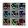 Autre Home Garden Halloween Toys Funny Mask a mené Light Up the Purge Election Year Festival Cosplay Costume fournit des masques de fête Dro Dhbrc