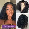 13x4 13x6 220% densité Bob bouclé court perruques de cheveux humains pour les femmes Brésilien Afro Natural Deep Wave 4x4 5x5 Fermeture Lace Fermeure Perruques