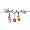 Baby Rattle Cartoon Animal Salto de cama Sinos para detecção de olhos interativos Toço de assento de carro Cabrinho de berço Doll Squeaker Baby Rattles HKD230817