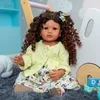 Bambole 55 cm Body Full Body Silicone Real Touch Curly Hair Reborn Baby Pincess Fashion Girl Bambo