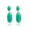 Dangle Earrings Arrival Trendy Style White Gold Plated Ellipse Shape Resin Solid Color Drop For Party Jewelry