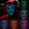 Led Halloween Mask Mixed Luminous Glow in the Dark Mascaras Halloween Anime Party Costume Cosplay Masques El Wire Demon Slayer Fox AU17