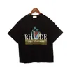 23SS RHUDE Tシャツデザイナーファッション衣料ティーヒップホップパラケットロングテールパロットプリントハイストリートカジュアル用途半袖TシャツメンズメンズストリートウェアJR