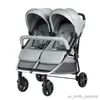 Barnvagnar# Tvilling Baby Barnvagnar Second Child Baby Sitting and Lying Barnvagn Push icke-takbara barnvagnar sida vid sida lätta barnvagnar R230817