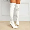 Boots Fashion High heels Patent leather Women Over the knee Boots Stretch Slim Thigh high boots Female Autumn Winter Long Boots Shoes T230817