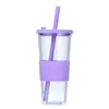 Wasserflaschen 24oz Stroh Tasse Getränk Wechseln Sie Farbbecher mit Deckel Plastik Tumbler Matt Coffe Flasche Lebensmittelqualität pp