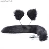 Anal Toys Fox Tail Anal Plug with Hairpin Bdsm Toy Flirting Metal Butt Plug Tail Sex Toys for Woman Man Couples Cosplay Adult Game Shop HKD230816