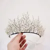 Haarklammern Perle Big Crown Wedding Tiara und wunderschöne schwarze Draht handgefertigtes Stirnband Braut Kopfstück Vintage Jewelry