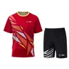 Tracksuits voor heren Yudx Summer Quick-Dry Broken Geometric Patroon Badminton T-shirt Shorts Set 2023 Running Golf Casual Breathable Sports