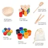 Sport Toys Color Matching Boxar Träfigurdockor och koppar Montessori Tidig Learning Toy D5QA 230816