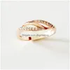 Rings Fashion Ladies 585 Gold Gioielli in oro Design zircronico cubico bianco per le donne Drop Delivery Ring Dh1yi