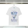 Camisetas masculinas harajuku 23sss nova casablanca letra imprimindo camiseta preta de alta qualidade homens mulheres 100% algodão casual tee hkd230817