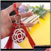 Schlüsselanhänger Lanyards 8 Stile Valentinstag Blütenschlüsselkettenquasten Quasten Quasten -Leder Schmuckstück Schlüsselringe für Halter Geldbeutel Auto Bag Anhänger Handtasche Dhphc Dhphc