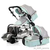 Poussettes # 3 en 1 poussette de luxe Luxury High Paysage bébé Pram Portable bébé Carriage Multifinectional Carriage Double face R230817