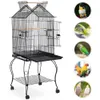 Bird Cages 57 "Rolling Metal Parrot Cage with Open Top Svart slitstarka robust tunga Safe 263 lb 230816