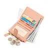 Wallets Retro Simple Women's Short Two-fold Japanese Wallet Student Zipper Multi-function Folding Coin