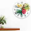 Orologi da parete tropicale ad acquerello orologio floreale moderno design Breve soggiorno decorazione cucina arte orologio decorazioni per la casa
