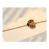 Charm Armelets Designer Series Ladybug Fashion Clover Bangle Chain High Quality S925 Sterling Sier 18K Rose Gold for Women Gir Dhseq