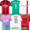 Reijnders 23 24 Koche Soccer Jerseys AC Milans Giroud de Ketelaere Rafa Leao Football Shirt Fjärde 4: e män Kid Kit Uniforms 2023 2024 Pulisic Loftus-Cheek Theo 888