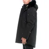 Piumino Parka Mooses Giacca invernale canadese Stag Lake con cappuccio Classico antivento Spessa pelliccia nera e marrone Parka Cappotti White Duck Knuckles 11