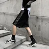 Men's Shorts Mens Streetwear Fifth Pants Cargo Trendy Patchwork With Elastic Waist Summer Cool Buttoms Travelling Black