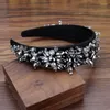 Haarclips Handgemaakte accessoires Barokte luxe zwart kristal en kralen Haarband Rhinestone Women hoofdbanden voor trouwfeest