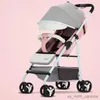 Barnvagnar# lyxig baby barnvagn fyra hjul barnvagn kan sitta eller ligga ner stötdämpning barnvagn för baby lättvikt baby barnvagn R230817