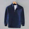 Herentruien 2023 Herfst- en winterhelft High Collar Cardigan Sweater Sweater Fashion Stand Neck Casual Zipper Warm Knit Quality Coat