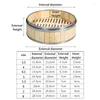 Double Boilers 1Pc Bamboo Food Steamer With Stainless Steel Banding No Lid Bun Steaming Basket Dumplings Dim Sum Cage Cooker Kitchen Gadget