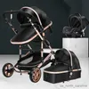 Poussettes # poussette de bébé 3 en 1 poussette pliant un enfant à deux côtés Four Seasons Kinderwagen Baby Carriage High Landscape nouveau-né voyageant R230817