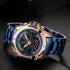 Andere Uhren Naviforce für Männer Militär Sport Luminous Digital Dial Takt Wasserdes Stahlgurt Quarz Armbanduhr Relogio Maskulino 230816