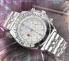 Sub Dial Work gelo fora Hip Hop Men's Stopwatch observa sólida Fina Fina Antecedável Corrente de Centro de Aço Quartz Relógio Super Lumious Lumiou