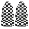 Car Seat Covers Marble Checkerboard Pattern - Black And White Cover Custom Printing Universal Front Protector Accessories Cushion Set