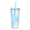 Water Bottles 24OZ Straw Cup Drink Change Color Mugs With Lid Plastic Tumbler Matte Coffe Bottle Food Grade PP