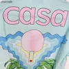 Camisas casuais masculinas Novas chegadas Casablanca camisetas raquete impressão de camisa lisada de manga curta mass de alta qualidade um dia envia para fora hkd230817