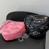 Balencig Mini-Tasche Le Cagole Ketten Herzniete Schulter Barbie Rosa Luxus-Designer-Geldbörsen Top-Qualität klassische Frau Schwarze Flap Arena Leder-Umhängehandtaschen