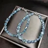 STRAND NATUURLIJKE IRREGELE Aquamarines Stone Freeform Chips Gravel -kralen voor sieraden maken DIY Energy Bracelet cadeau 1 stks