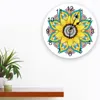 Wall Clocks Mandala Sunflower White Kitchen Round Desktop Digital Clock Non-ticking Creative Childrens Room Watch