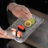 Borden creatief ijs textuur glas Japans rechthoekige bord sashimi sushi schalen