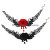 Chokers Gothic Black Perlen Blumen y Spitzenhals Halshalskette Vintage Quasten Kette Frauen Punk Halloween Schmuck Drop Lieferung Halskette DHPP1