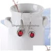 Bengelen kroonluchter vintage drop -oorbellen voor vrouwen bloem schitterende ruby ​​sier sieraden cadeau levering dhsri
