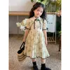 Девушки платья для девочек летнее платье 2023 Новое детское древнее стиль платье Qipao Forury Princess Dress 'Девушки летнее платье R230816