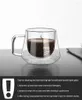 Wine Glasses Double Wall Glass Cup Heat Resistant Tea Coffee Mug With Handle Portable Transparent Beer Whiskey Drinkware Mugs