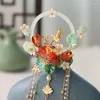 Clips de cheveux Accessoires chinois Hanfu Set Long Fringed Vintage Hairpins Fleur Sticks faits à la main pour les femmes bijoux traditionnels