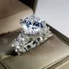 Bandringen Luxe ontwerper Crystal Zirkoonringen voor vrouwen Accessoires Moissanite Ring Valentijnsdag Geschenk sieraden Aesthetische Anillos Mujer J230817